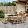 vidaXL 11-delige Tuinset met kussens poly rattan beige