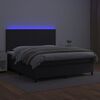 vidaXL Boxspring met matras en LED kunstleer zwart 180x200 cm