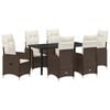 vidaXL Tuin eettafelset 7 st Bruin poly rattan