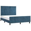 vidaXL Bedframe zonder matras 140x200 cm fluweel donkerblauw