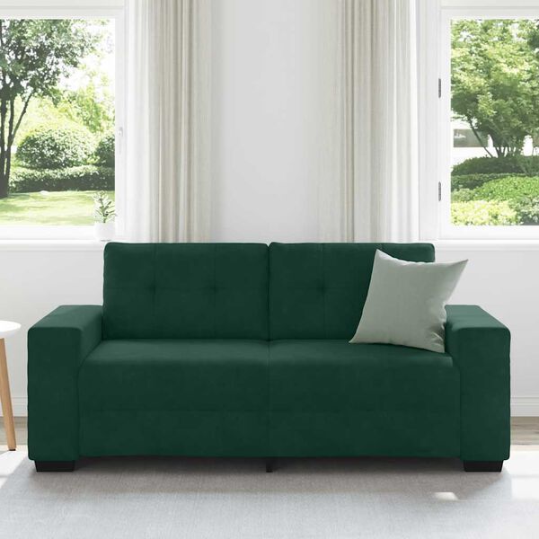 vidaXL Loveseat Sofa Donkergroen 180x77x82 cm Fluweel