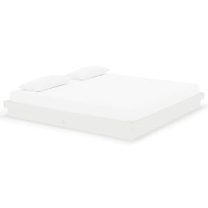 vidaXL Bedframe massief hout wit 200x200 cm