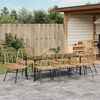 vidaXL Tuin eettafelset 9 pcs Bruin poly rattan