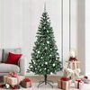 vidaXL Kunstmatig Voorverlicht Kerstboom Groen 210 cm PVC en Metaal
