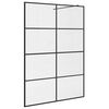 vidaXL Inloopdouchewand 140x195 cm ESG-glas transparant en zwart