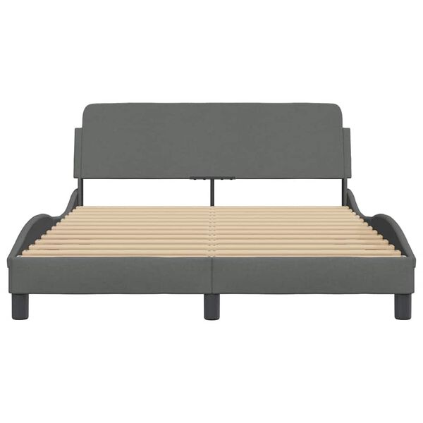 vidaXL Bedframe "Dover" stof donkergrijs 140x200 cm