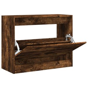 vidaXL Schoenenkast 80x34x63 cm bewerkt hout gerookt eikenkleurig