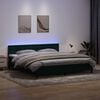 vidaXL Boxspring met matras en LED fluweel donkergroen 180x220 cm
