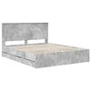 vidaXL Bedframe met lade Beton Grijs 160 x 200 cm Ingenieurshout