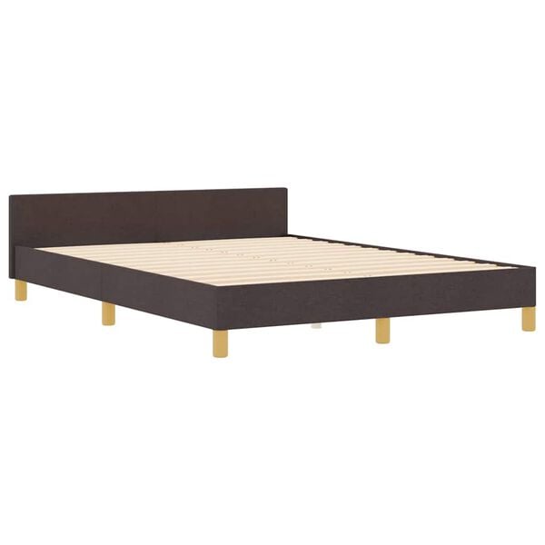 vidaXL Bedframe met hoofdeinde Donkerbruin 160 x 200 cm Stof