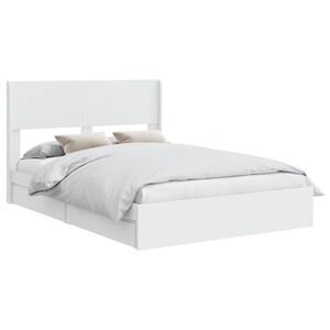 vidaXL Bedframe met opbergruimte en hoofdbord Wit 160 x 200 cm