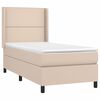 vidaXL Boxspring met matras kunstleer cappuccinokleurig 90x200 cm