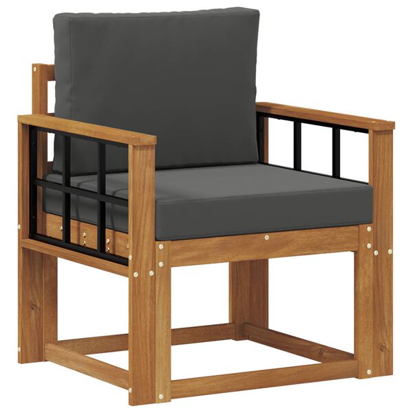 vidaXL Tuinbank Massief Acaciahout en Polyester Naturel