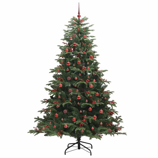 vidaXL Kunstkerstboom Groen 240 cm PVC en Metaal en Plastic
