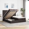 vidaXL Ottoman bed met matrassen 200x200cm stof donkerbruin