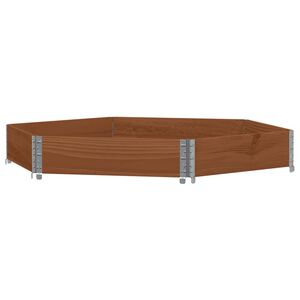 vidaXL Verhoogde plantenbak zeshoekig 160x160 cm grenenhout bruin
