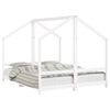 vidaXL Kinderbedframe 2x(80x200) cm massief grenenhout wit