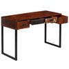 vidaXL Bureau 117x50x76 cm massief acaciahout en echt leer