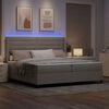 vidaXL LED Box Spring Bed met matras Taupe 200 x 200 cm Stof