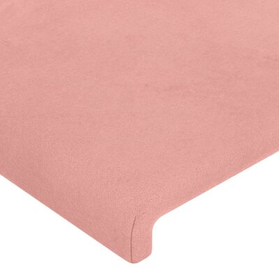 vidaXL Hoofdbord met randen 163x23x78/88 cm fluweel roze
