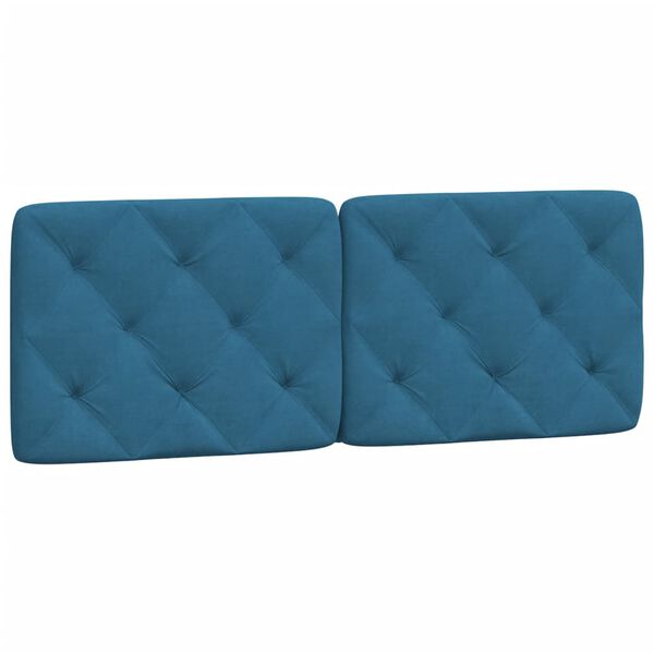 vidaXL Hoofdbordkussen 120 cm fluweel blauw