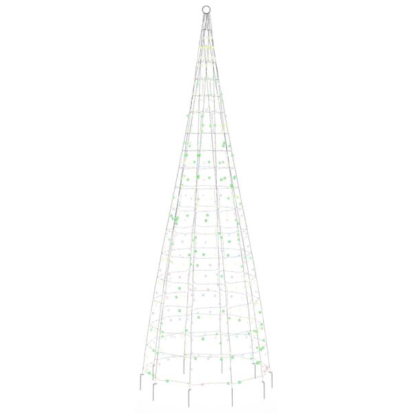 vidaXL LED-kerstboom aan vlaggenmast 550 LEDs kleurrijk 300 cm