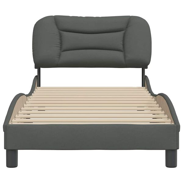vidaXL Bedframe zonder matras "Hvar" 80x200 cm stof donkergrijs