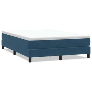 vidaXL Boxspring zonder matras fluweel donkerblauw 140x210 cm