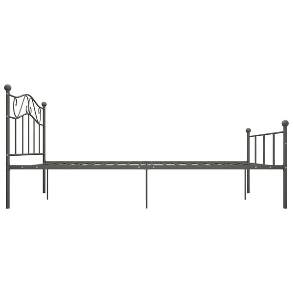 vidaXL Bedframe metaal grijs 160x200 cm