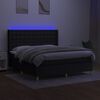 vidaXL Boxspring met matras en LED stof zwart 160x200 cm