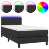 vidaXL Boxspring met matras en LED kunstleer zwart 100x200 cm