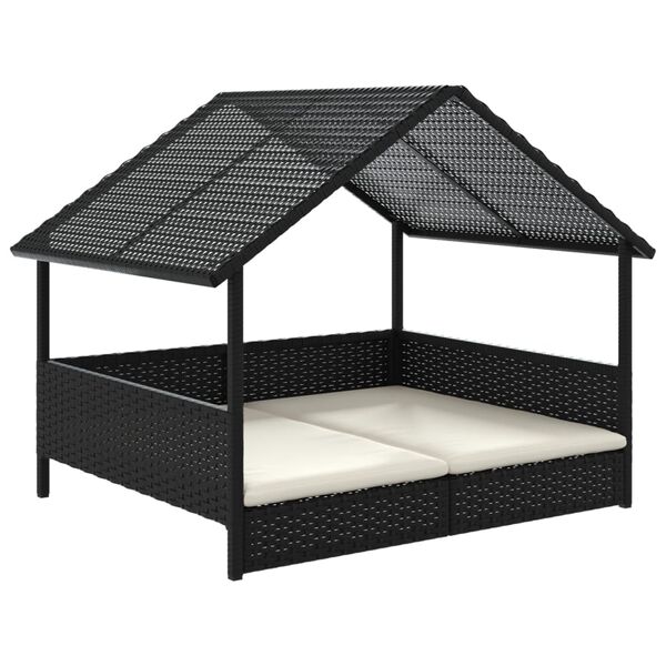 vidaXL Hondenhok met kussen poly rattan