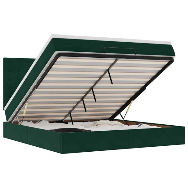 vidaXL Ottoman bed met matrassen en LED's 180x200cm fluweel