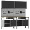 vidaXL Werkbankset 8 st Zwart en Grijs 200 x 55 x 200 cm