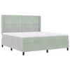 vidaXL Boxspringbed met hoofdeinde Lichtgrijs 180 x 200 cm Fluweel