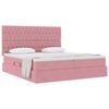 vidaXL Opslag bed met matras met hoofdeinde Roze 200 x 200 cm Fluweel