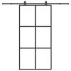 vidaXL Schuifdeur met beslagset 102x205 cm aluminium en ESG-glas