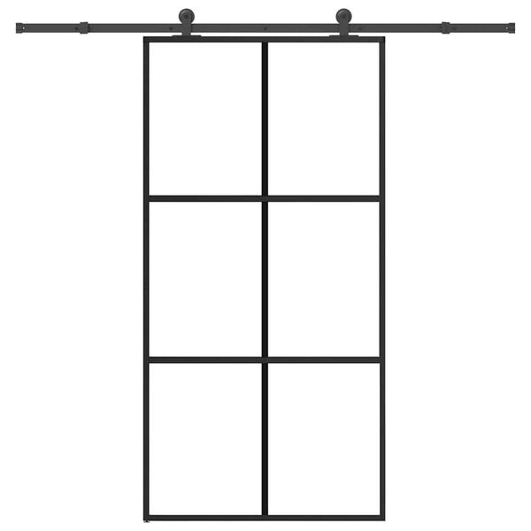 vidaXL Schuifdeur met beslagset 102x205 cm aluminium en ESG-glas