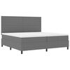 vidaXL Boxspringbed Lichtgrijs en wit. 200 x 200 cm Katoen Stof