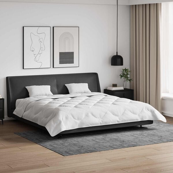 vidaXL Dekbed met kussen 3 pcs Wit Microfibre