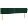 vidaXL Hoofdbord met randen 203x23x78/88 cm fluweel donkergroen