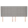 vidaXL Hoofdbord met randen 163x23x118/128 cm stof lichtgrijs