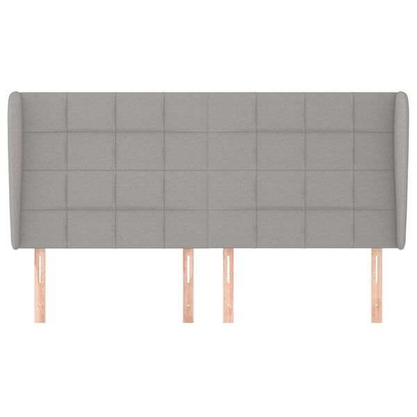 vidaXL Hoofdbord met randen 163x23x118/128 cm stof lichtgrijs