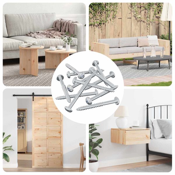 vidaXL Houten Schroef 12 pcs Zilver 9,8 x 53 mm Staal