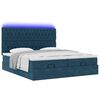 vidaXL Bed poef met matrassen en leds 200x200 cm fluweel donkerblauw