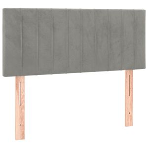 vidaXL Hoofdbord 100x5x78/88 cm fluweel lichtgrijs