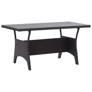 vidaXL Tuintafel 120x70x66 cm poly rattan zwart