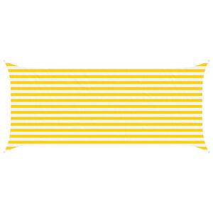 vidaXL Zonneschaduwzeil Geel en Wit 4,5 x 2 m 100% Polyester Oxford