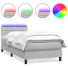 vidaXL Boxspring met matras en LED fluweel lichtgrijs 80x210 cm