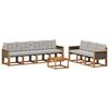 vidaXL Buiten bankenset met kussen 8 pcs Naturel en lichtgrijs